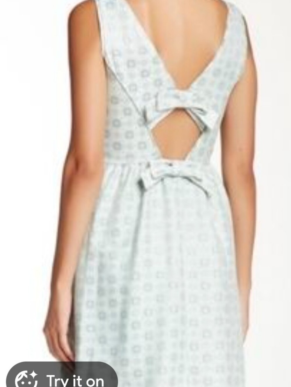 NWT Erin Fetherston Women's  Light Cyan Cocktail Dress With Bows Size 0